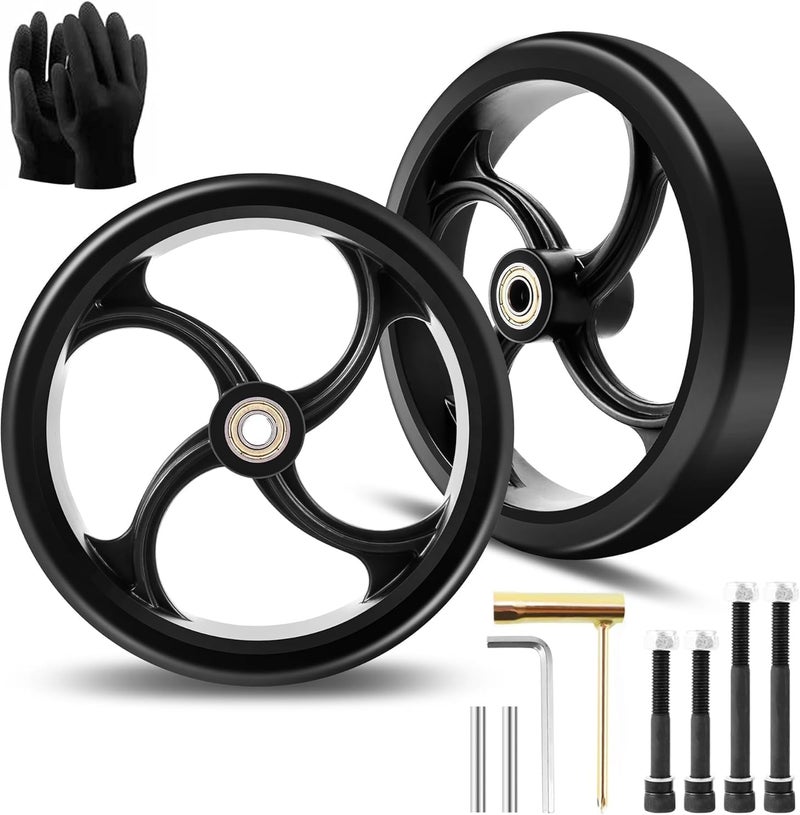 CANWUPON 2 PCS 7-Inch Walker Replacement Wheelchair Wheels - Eco-Friendly Rubber Material, Wear-Resistant PU Tires, Anti-Slip, Durable ABS Wheels (7-Inch 2 PCS) - Image 1